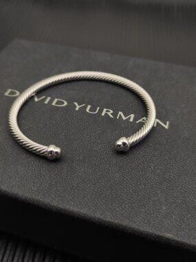 David Yurman Silver Cable Bracelet  With Box 5mm